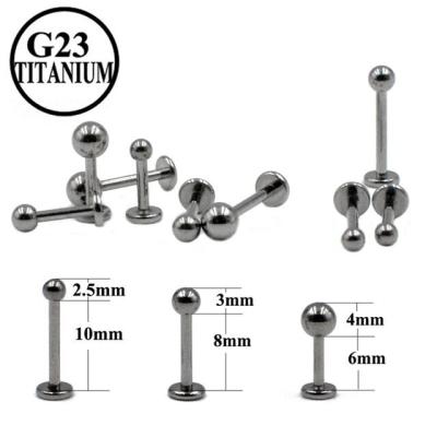 China Solid Stainless Steel G23 Titanium Internally Threaded Labret Morne Rings Body Piercing Jewelry for sale