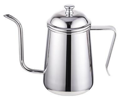 China Easy Operation High Quality Hot Sale Silver Narrow Say 18/10 Stainless Steel Lipstick Pour Over Drip Pot Coffee Kettle for sale