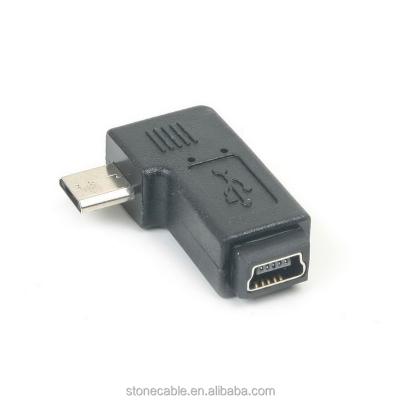 China 90 Degree Mini USB B Female Mobile Phone To Micro USB B Male Adapter for sale