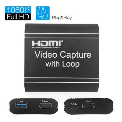 China Video Capture Live Streaming 4K HDMI USB 3.0 Video Capture Card HDMI Video Recording to USB 1080P Video Capture Card Recorder with Loop for sale