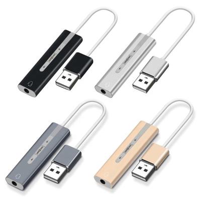 China External Sound Card Computer Adapter USB Jack USB To 3.5mm Jack Audio Computer Adapter for sale