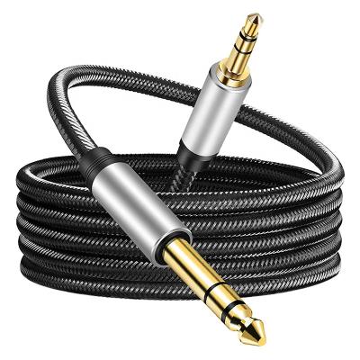 China COMPUTER Gold Plated Nylon Braided 3.5MM To 6.35MM Mono Cable 3.5MM TRS Plug To 6.35MM Stereo Audio Cable for sale