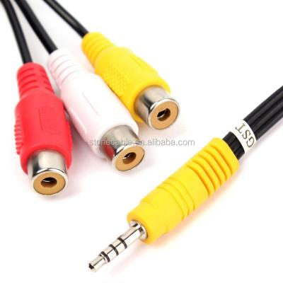 China COMPUTER 3.5mm 3.5MM Jack Aux Cord Male To 3 RCA Female Stereo Audio Adapter Cable Converter for sale