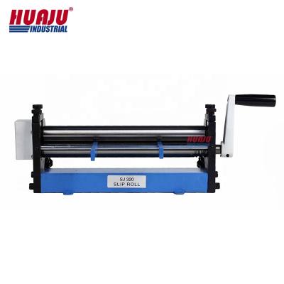 China Huaju SJ320 Benchtop Industrial Metal Hand Slip Rolling Machine Mini Manual Slip Roller Sheet of Building Material Stores for sale