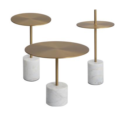 China Nordic extendable marble light coffee table sofa luxury creative corner little round simple modern coffee table for sale