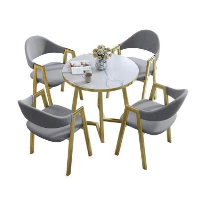 China 4 Chairs Small Round Table Negotiation Table Reception Cafe Convertible Simple Tea Tables and Chairs Combination Office Guest for sale