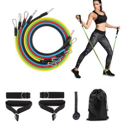 China Durable / Skin Friendly 11pcs Gym Workout Resistance Band Kit For Yoga Pilates Gym for sale