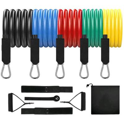 China Custom Latex High Workout Fitness Exercise Gym Yoga Wholesale Elastic Resistance 11pc Resistance Bands Set Long for sale