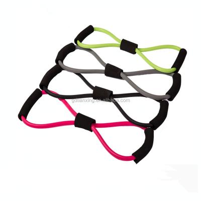 China Durable/Flexible/Waterproof Yoga 8 Shape Pull Rope Tube Pilates Resistance Band Sport Fitness Gym Gathering Tool for sale