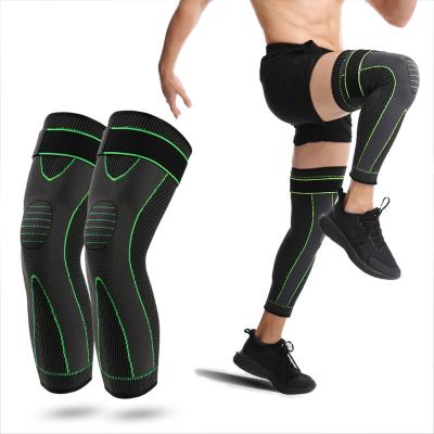 China Custom Wholesale Adult Protect Support Yoga Volleyball Basketball Sports Long Pad Nylon Elastic Knee Pads for sale