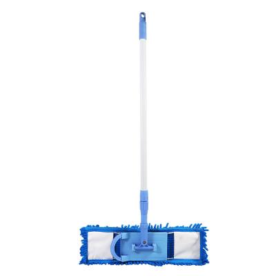 China Viable Made Of China Multifunctional Household Decontamination Broom Absorbent Wire Frame Floor Wood Chenille Flat Broom for sale