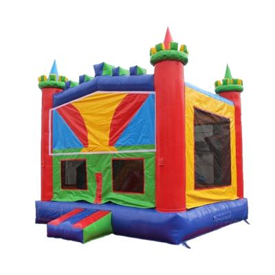 China Commercial PVC bouncy red blue yellow inflatable moonwalk castle jumping house with slide for sale for sale