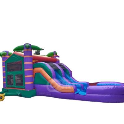 China 0.55mm PVC Tarpaulin Inflatable Moonwalk Bouncer Plato Jumping Castle Jumper Beach Theme Bouncy House for sale