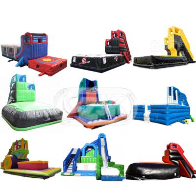 China 0.55mm PVC Tarpaulin Inflatable Waterfall Foam Mine Airbag Jumping Landing Price Large With Platform Adult Inflatable Waterfall Landing Airbag For Sale for sale