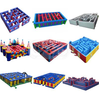 China 0.55mm PVC Tarpaulin Plato Laser Tag Corn Maze Maze Labyrinth Cheap Outdoor Game Commercial Inflatable Giant Arena Bouncy Haunted Maze for sale