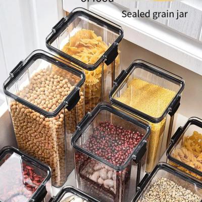 China Freshness Preservation Sealed Clear Plastic Storage Jars Airtight Food Containers with Lids Multi-Purpose Storage Container Airtight Storage Pots for sale