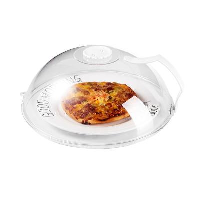 China Sustainable High temperature resistance BPA Free clear food Plate Cover Guard Lid Microwave Splatter Cover with Handle Hanging Hole for sale