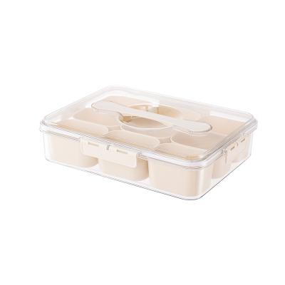 China Sustainable Food grading format transparent nine-compartment fruit crisper plastic kitchen sealed salad crisper for sale