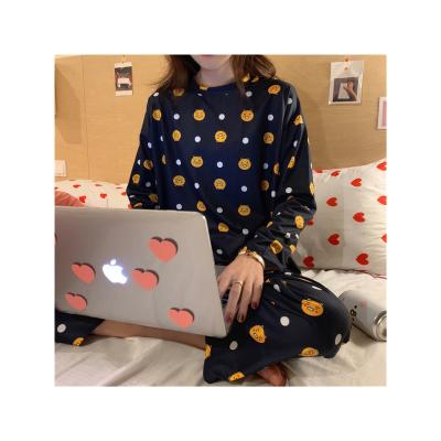 China Breathable Pajamas Women Long Sleeve Long Panty Sleepwear Pajamas Set Cute Cartoon Pajamas Suit for sale