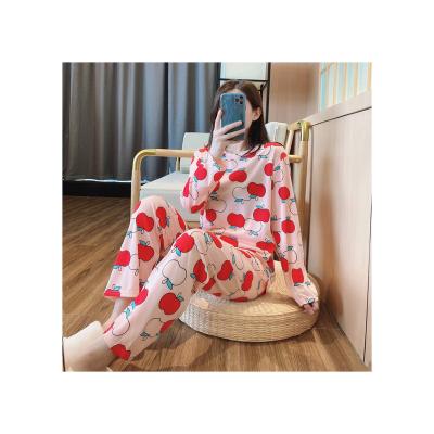 China Factory Supply Breathable Home Clothes 2 Piece Sleepwear Women's Lady Pajama Set for sale