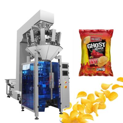 China Full Automatic Food Bag Pouch Pellet Packing Machine For Potato Chips With Nitrogen for sale