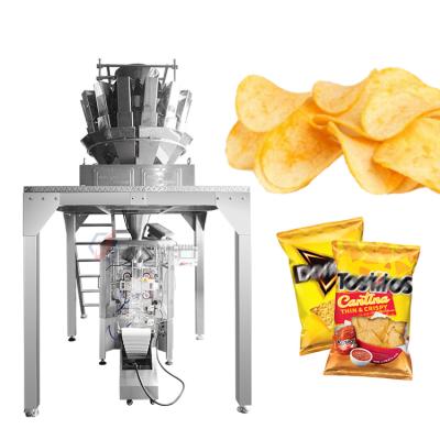 China High Speed ​​Automatic Vertical Food Potato Chips Back Seal Bag Packing Weighing Machine for sale