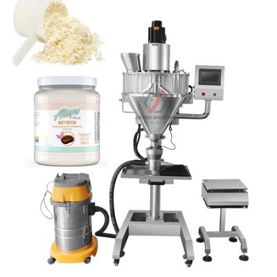 China Fast Semi Automatic Manual Food Delivery Jar Whey Protein Powder Fine Filling Machine for sale