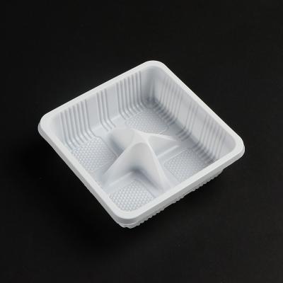 China White Square Disposable Plastic Dumpling Tray Food Plastic Transparent Packaging Trays for sale