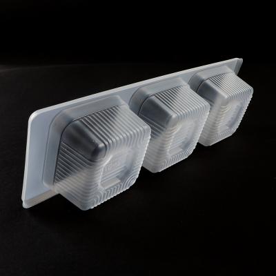 China Disposable Wholesale Recyclable Plastic Tray Plastic 3 Compartment Food Serving Biscuit Blister Insert for sale