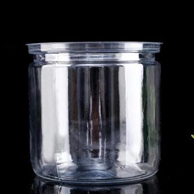 China Recyclable PET+ Clear Plastic Food Container Aluminum Plastic Screw Cap Jar +PP With Lids for sale