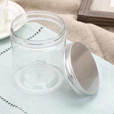 China Pet 300G Plastic Cosmetic Jar Plastic Cosmetic Jar Recyclable With Lid for sale