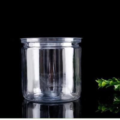 China Portable 75*130mm Round Clear Jars Nuts Single Plastic Food Jar Recyclable With Lid for sale