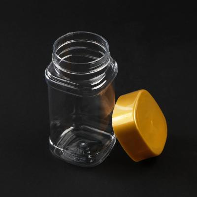 China Plastic Cream Nut Containers Tea Storage Jars Airtight Packaging 350mL 12oz Herbs Tins Bottles With Gold Caps Metal Paper Seals for sale