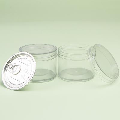 China Clear Wide Mouth Jar With Screw Lid 150ml 190ml 5oz 6oz Food Grade Skin Care Cream Cosmetic Container Solid Clear Plastic Jar PET Single Wall Container For 218 EOE Lid for sale