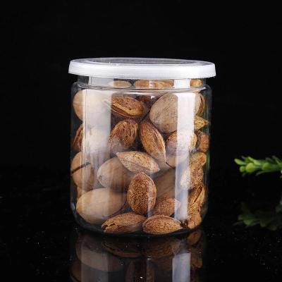 China 2021 hot sale 13oz round container recyclable plastic nuts clear jars with lids and seal for sale