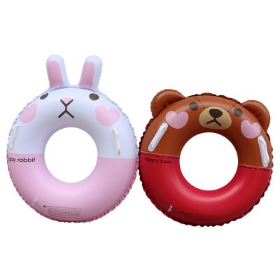 China Swimming 2021 Cute Cartoon Inflatable Bear Rabbit Children Swimming Rings Thickened Water Rings for sale