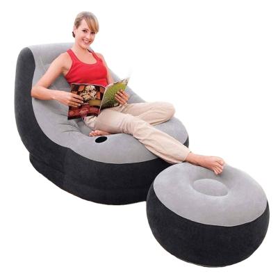 China (Size) Intex 68564 Adjustable PVC Assembled Ultra Air Furniture Lounge Inflatable Outdoor Air Sofa Chair With Ottoman Sofa Udara for sale