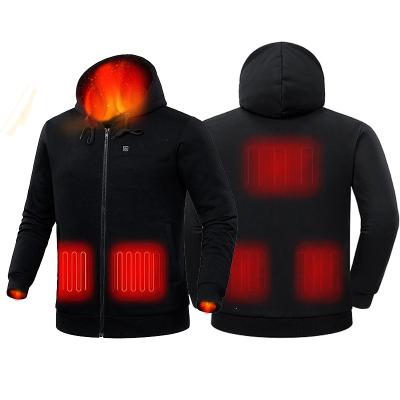 China Customized Zipper 5V USB Battery Operated Full Color Men's Hoodies Breathable Passionate Sweatshirt For Winter for sale