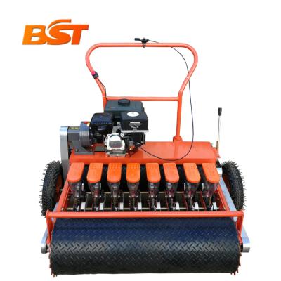 China Labor Saving 9 Hand Push Bean Garden Precision Gasoline Agricultural Machinery Wheat Cotton Manual Alfalfa Sesame Nine Row Row Seeder for sale