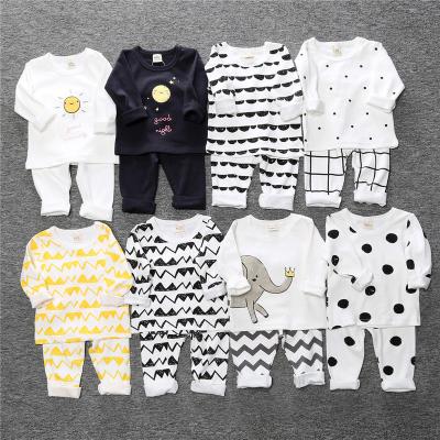 China Polyester / Cotton Kids Sets Baby Boy Baby 2 Pieces Long Sleeve Pajamas Outfits for sale