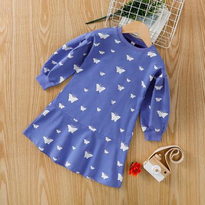 China Princess Dress New Spring Autumn Kid Girls Dress Children's Breathable Party Butterfly Printed Costume Children's Clothing Dresses for sale