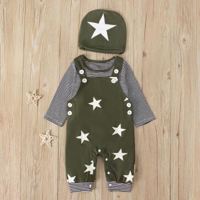 China Breathable Toddlers Clothing Unisex Baby Clothing Sets Baby Bib Pants+T-shirt+3pcs Hat Set Overall Clothing Set for sale