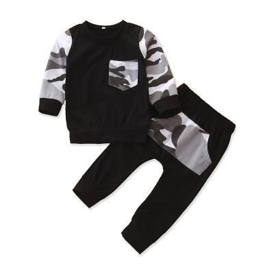 China 2019 Autumn Kids Long Sleeves T-shirt Boys Clothing Casual Children Clothes + Camouflage Pants Suits Toddler Sets for sale