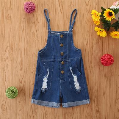 China 1-6T Overall Kids Summer Girls Breathable Denim Shorts Jeans Toddler Rompers Kids Clothes Overalls Kid Clothing Bottom for sale