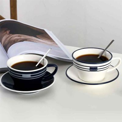 China Viable Coffee Cup and Saucer Set Modern Simple Ceramic Drinking Water Milk Office Home Business Cup Nordic Cup Dish Ceramic Tea for sale