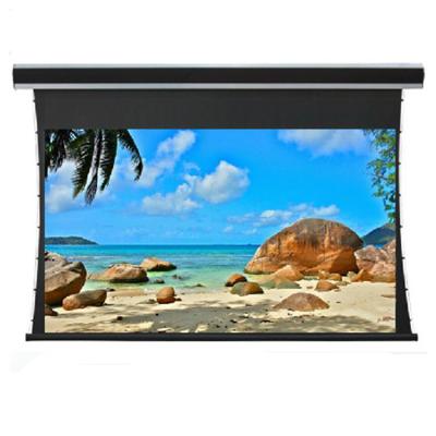 China New Model Design Electric Various Height Pull Down Motorized Projector Screen for sale