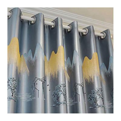 China 100% Polyester Blackout Jacquard Blackout Blackout Satin Curtain Fabric Curtain Fabrics Manufacturer for sale