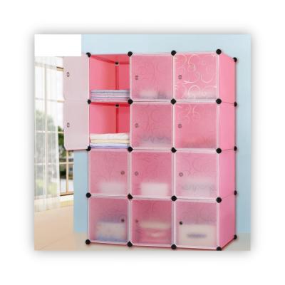 China Simple Combination Plastic Freestanding Fabric Storage Cabinet Contemporary Children's Adult Wardrobe for sale