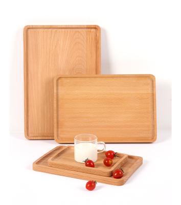 China Tray Dessert Hotel Dinner Plate Wooden Sustainable Tray Solid Wood Cake Plate for sale