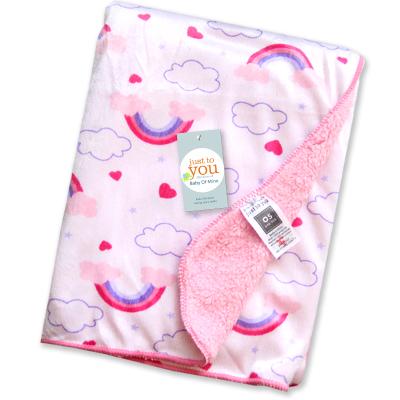 China Portable Wholesale Best Selling Double Layers Fleece Infant Blanket Printed Thick Soft Baby Blanket for sale